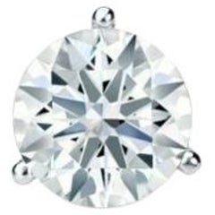 GIA Certified 1.50 Ct D Flawless Round Diamond Men Martini Stud Earring 18K Gold