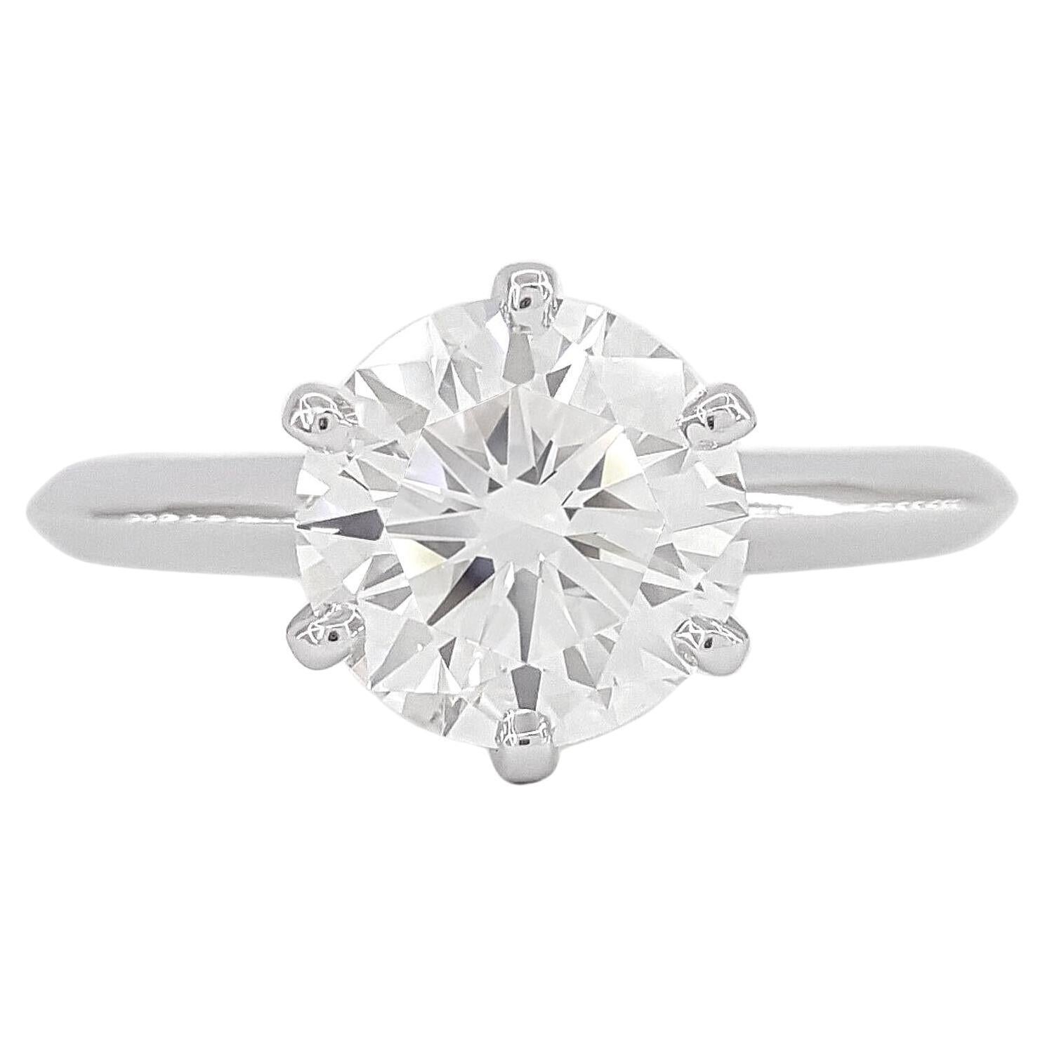 GIA Certified 1.50 Ct Round Brilliant Cut Diamond Ring E Color VVS1 Clarity