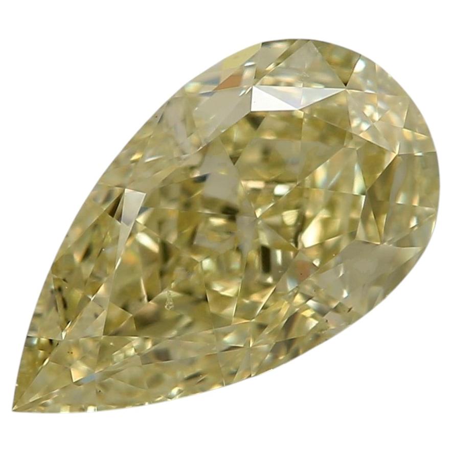 Diamant certifié par le GIA, 1,50 carat, couleur « Fancy Light Brownish Greenish Yellow », pureté VS2
