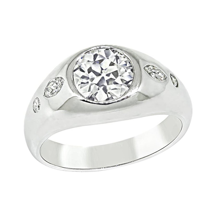 Anillo de oro blanco de 14k con un diamante de 1,50 ct certificado por el GIA