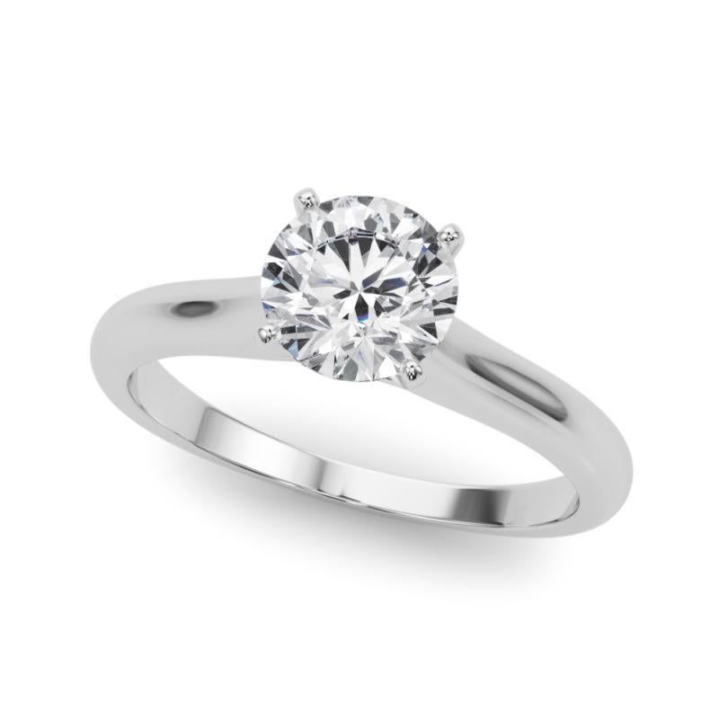 GIA Certified 1.50ct Round Slim Band Classic Solitaire Diamond Ring Pour femmes en vente