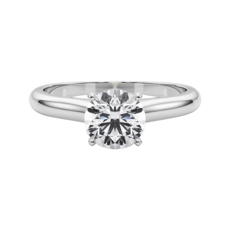 GIA Certified 1.50ct Round Slim Band Classic Solitaire Diamond Ring en vente