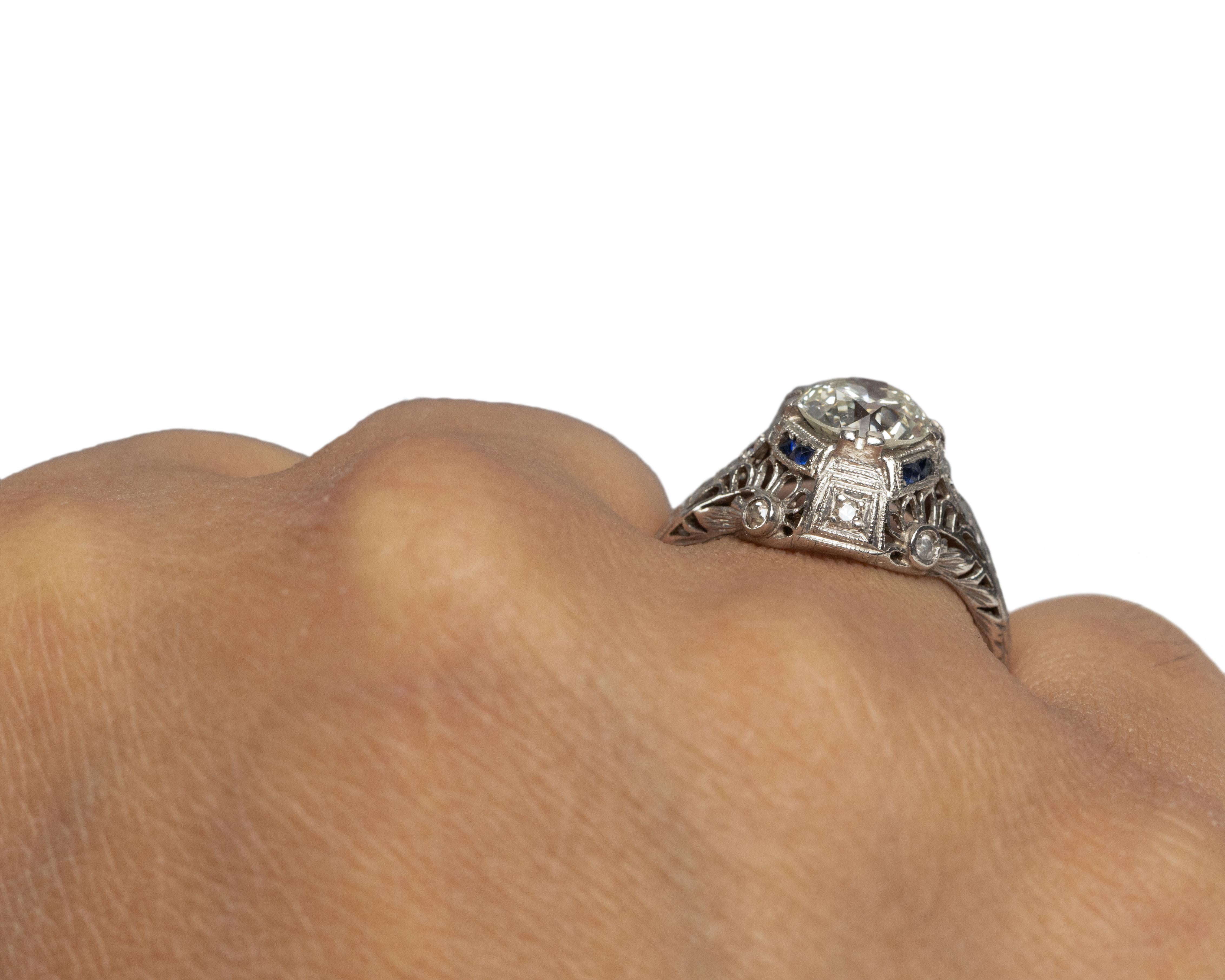 Bague de fiançailles Art déco en platine avec diamant de 1,51 carat certifié par le GIA en vente 1