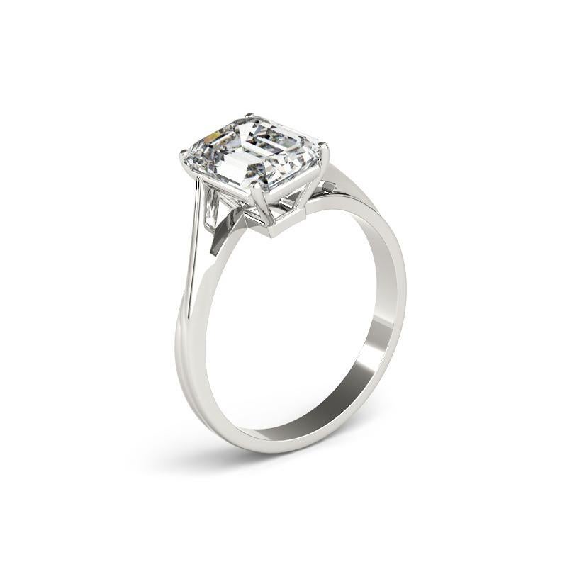 GIA Certified 1,51 Carat Basket Set Emerald Curved Band Diamond Ring In condizioni Nuovo in vendita a New York, NY