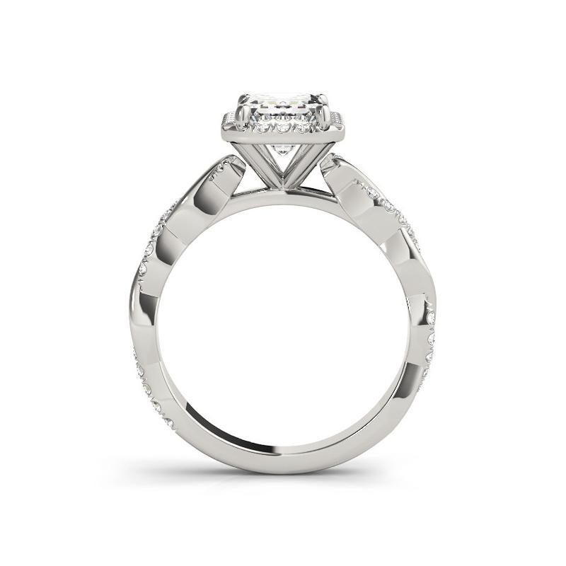 GIA Certified 1,51 Carat Braided Band Radiant Halo Diamond Ring In condizioni Nuovo in vendita a New York, NY