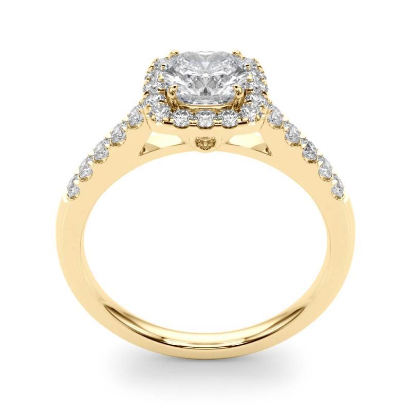 Anillo de diamantes catedral con aureola y pavé de 1.51 quilates certificado por el GIA en Nuevo estado para la venta en New York, NY