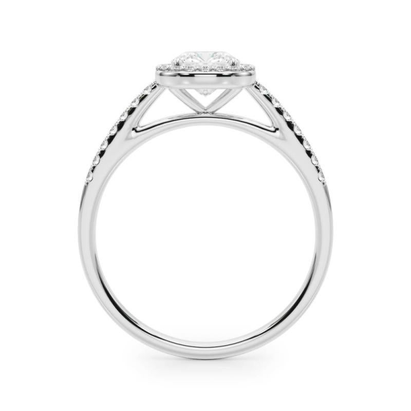 GIA Certificato 1,51 Carati Cuscino Halo Pave  Anello con diamante In condizioni Nuovo in vendita a New York, NY