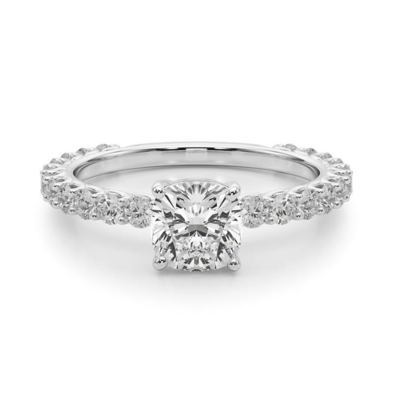 Bague d'éternité en platine certifiée GIA de 1,51 carat en forme de coussin Neuf - En vente à New York, NY