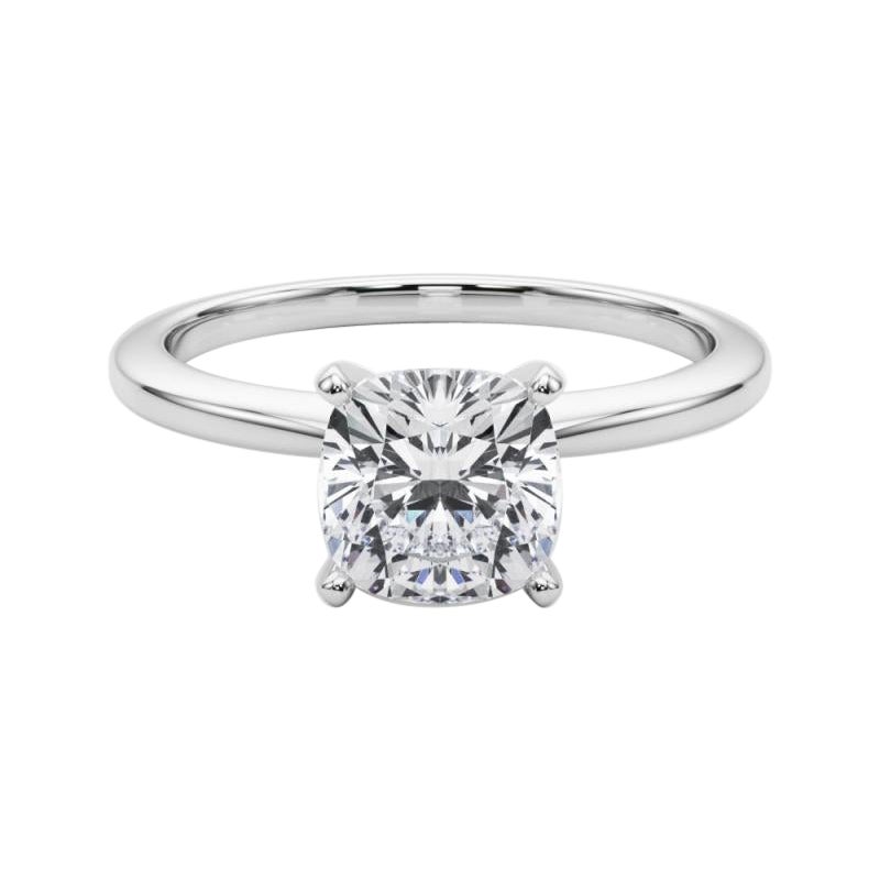 GIA Certified 1.51 Carat Cushion Prong Set Solitaire Diamond Ring