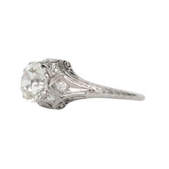GIA Certified 1.52 Carat Diamond Platinum Engagement Ring