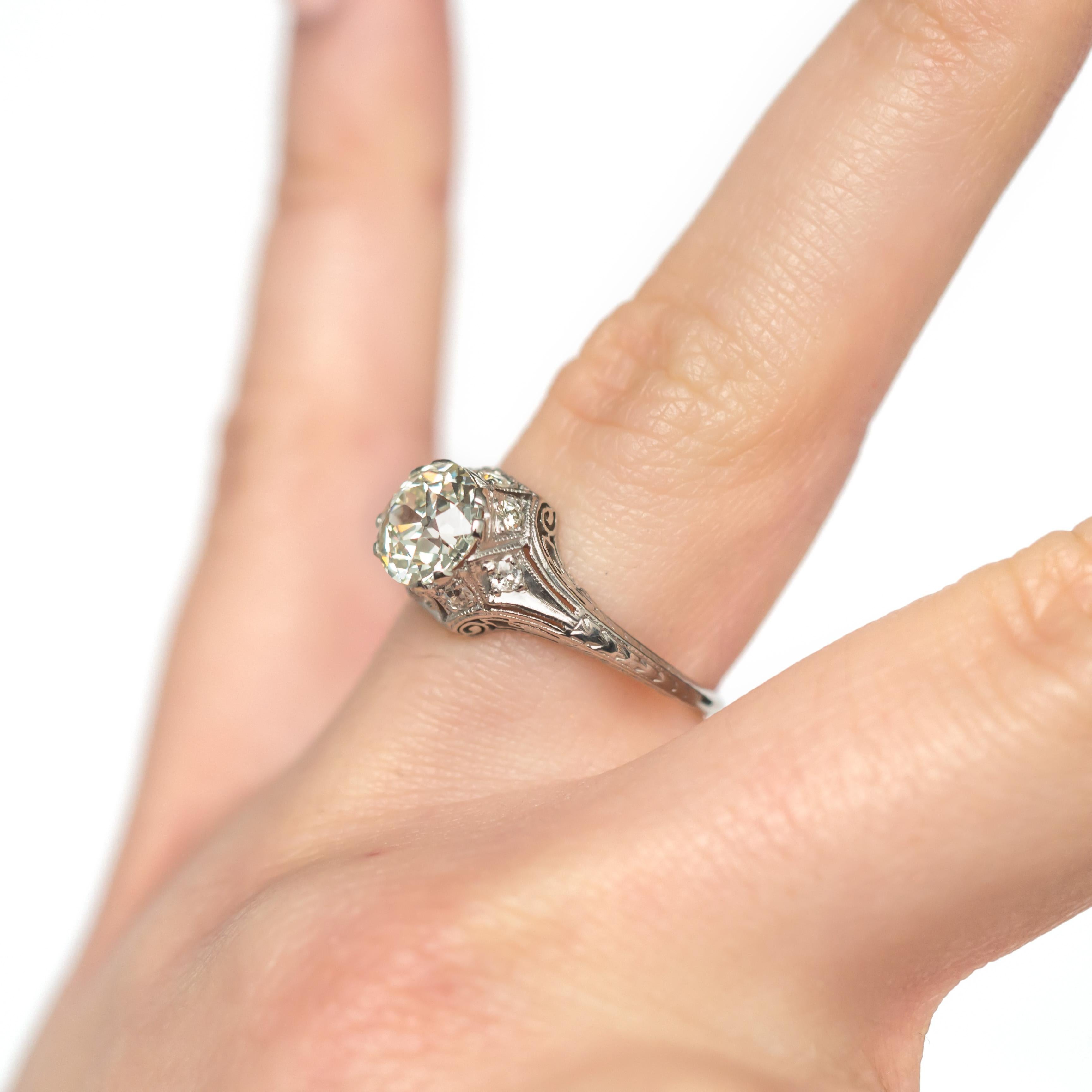 Women's GIA Certified 1.51 Carat Diamond Platinum Engagement Ring For Sale