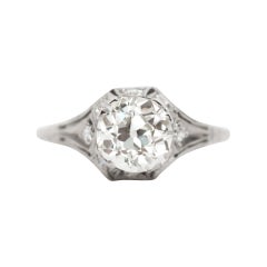 GIA Certified 1.51 Carat Diamond Platinum Engagement Ring