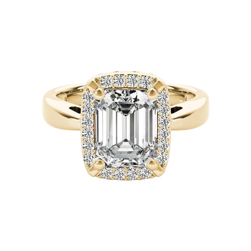 GIA Certified 1.51 Carat Emerald Halo Antique 18K Yellow Gold Diamond Ring