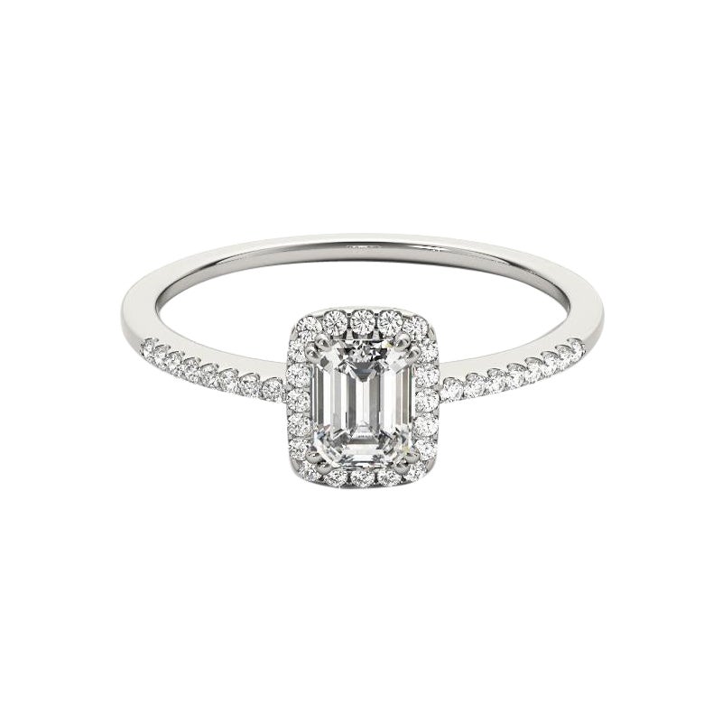 GIA zertifiziert 1.51 Karat Smaragd Halo Filigran Korb Platin Diamant Ring