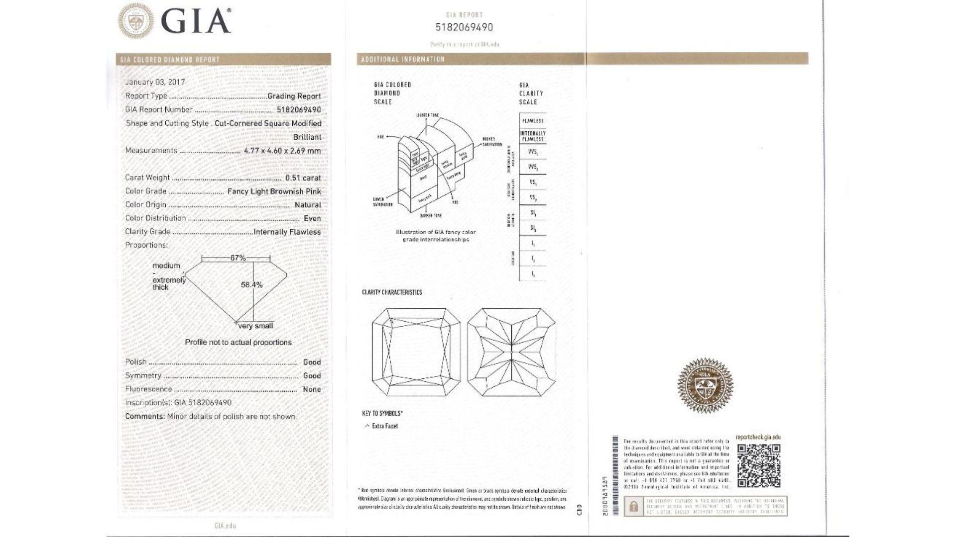 GIA Certified 1.51 Carat Fancy Light Brown Pink Internally Flawless Diamond Ring For Sale 1