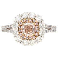 GIA Certified 1.51 Carat Fancy Light Brown Pink Internally Flawless Diamond Ring