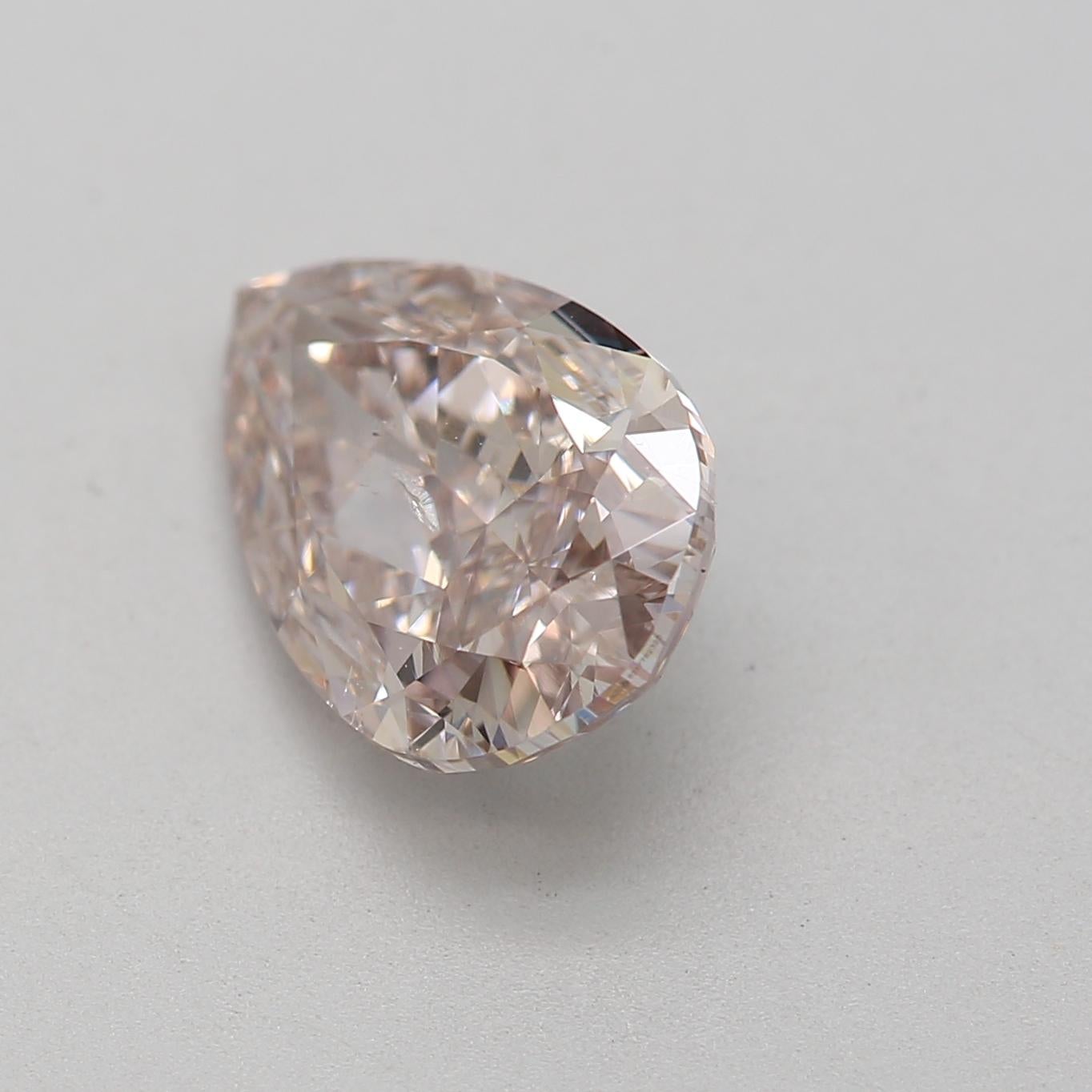 Pear Cut GIA Certified 1.51 Carat Fancy Pink Brown I1 Clarity Diamond For Sale