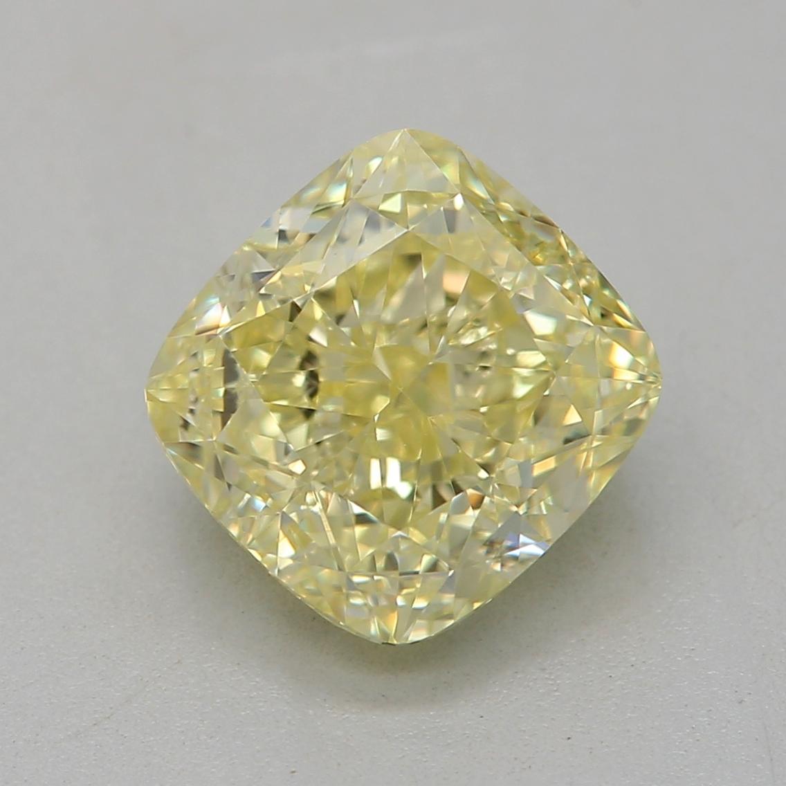 Certificate: GIA
Report Number: 2225932249
Shape And Cut: Cushion
Carat Weight: 1.51 carat
Measurements: 6.31 x 6.05 x 4.19 mm
Color Grade: Fancy Yellow

This fancy yellow diamond is a type of colored diamond that features a rich yellow hue. The