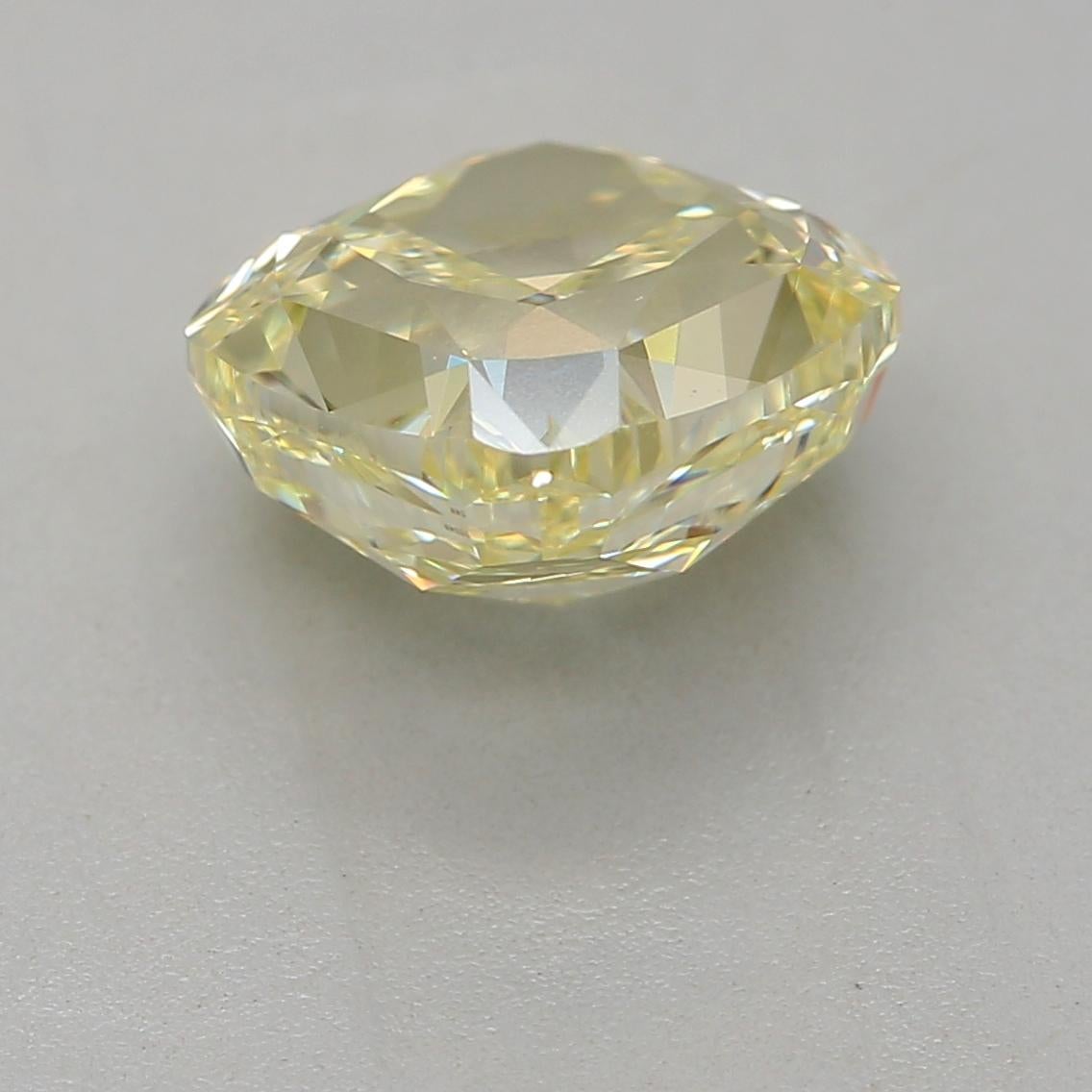 Cushion Cut GIA Certified 1.51 Carat Fancy Yellow VVS2 Clarity Diamond For Sale