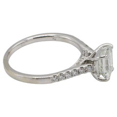 GIA Certified 1.51 Carat H VS1 Emerald Cut Natural Diamond Engagement Ring