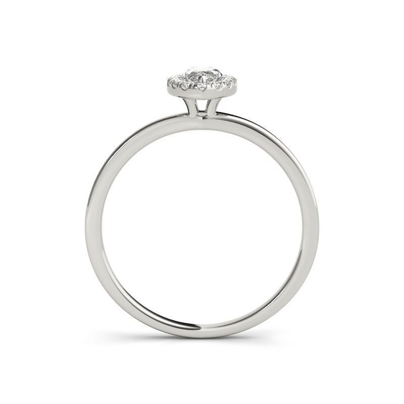 GIA Certified 1,51 Carat Halo Marquise Pave Anello con diamanti in oro bianco 18K In condizioni Nuovo in vendita a New York, NY