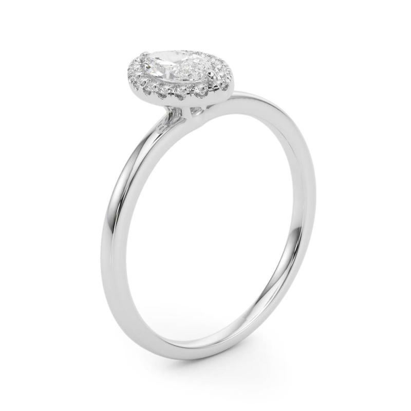 GIA Certified 1,51 Carat Halo Marquise Pave Anello con diamanti in oro bianco 18K in vendita 1
