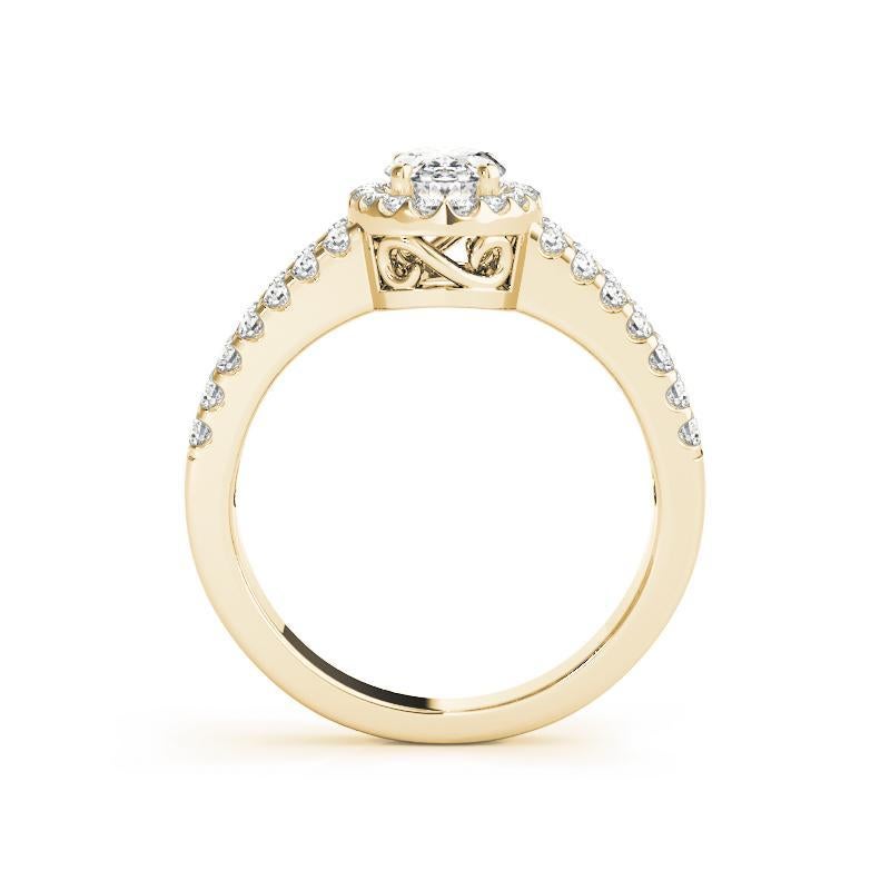 GIA zertifiziert 1,51 Karat Halo Oval Filigran Split Shank Diamantring (Ovalschliff) im Angebot