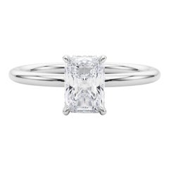GIA-zertifiziert 1,51 Karat versteckt Halo Radiant 18K Weißgold Diamantring