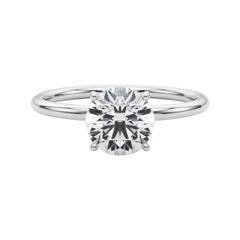 GIA Certified 1.51 Carat Hidden Halo Round Solitaire Diamond Ring