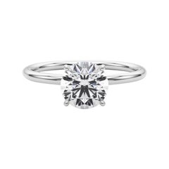 GIA-zertifiziert 1.51 Karat versteckt Halo Runde Solitär Platin Diamantring