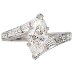 GIA Certified 1.51 Carat Marquise Diamond Ring