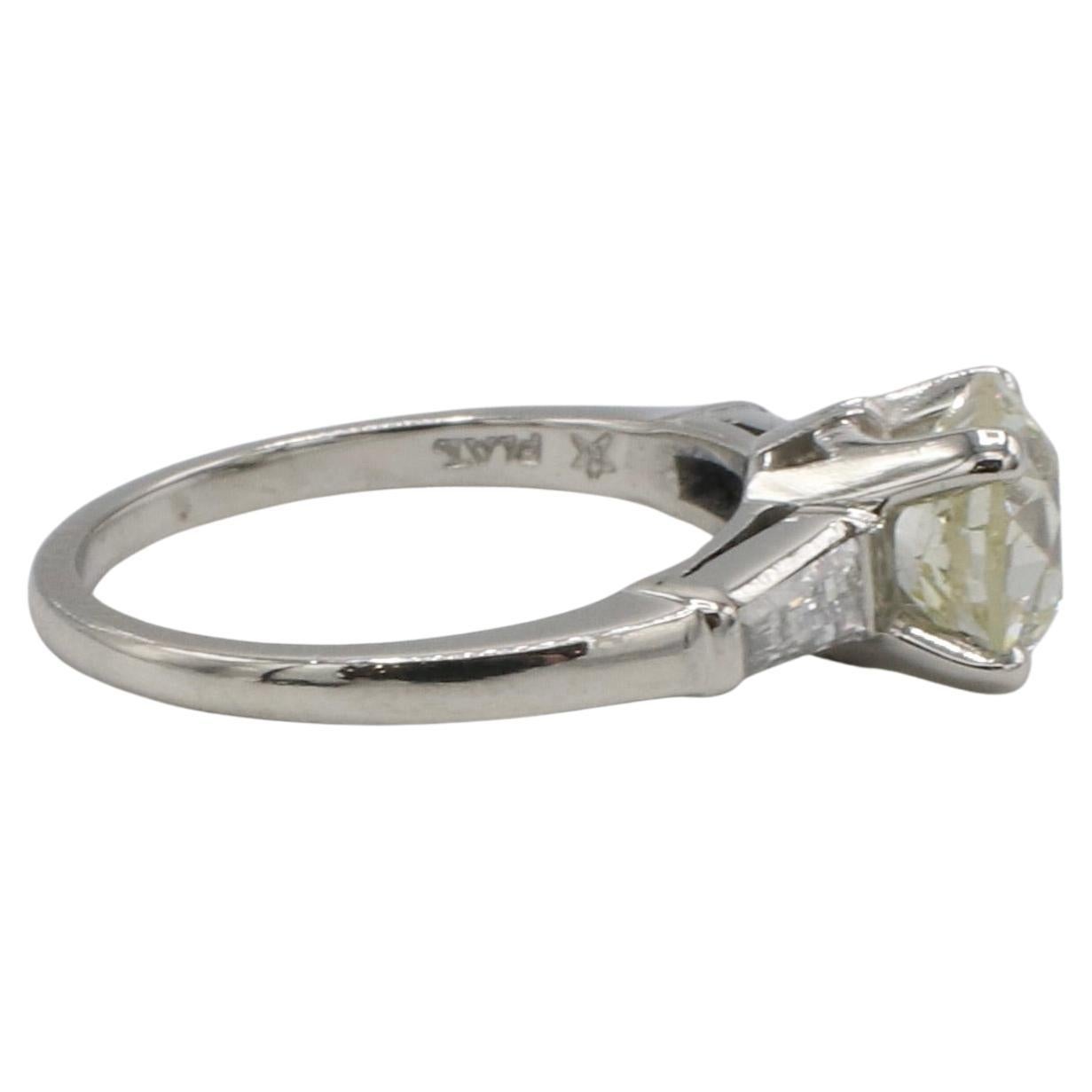 Modern GIA Certified 1.51 Carat Old European Cut Natural Diamond Engagement Ring For Sale