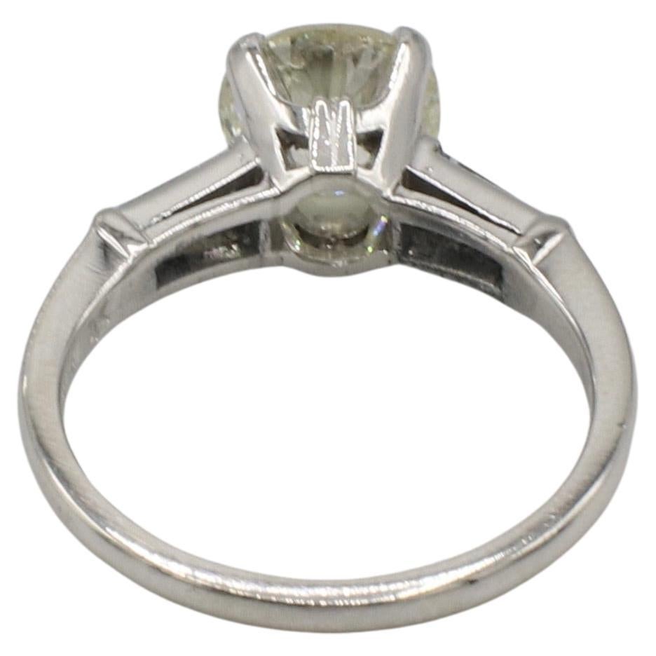 GIA Certified 1.51 Carat Old European Cut Natural Diamond Engagement Ring In Excellent Condition For Sale In  Baltimore, MD
