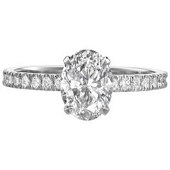 GIA Certified 1.51 Carat Oval Cut Diamond Engagement Ring