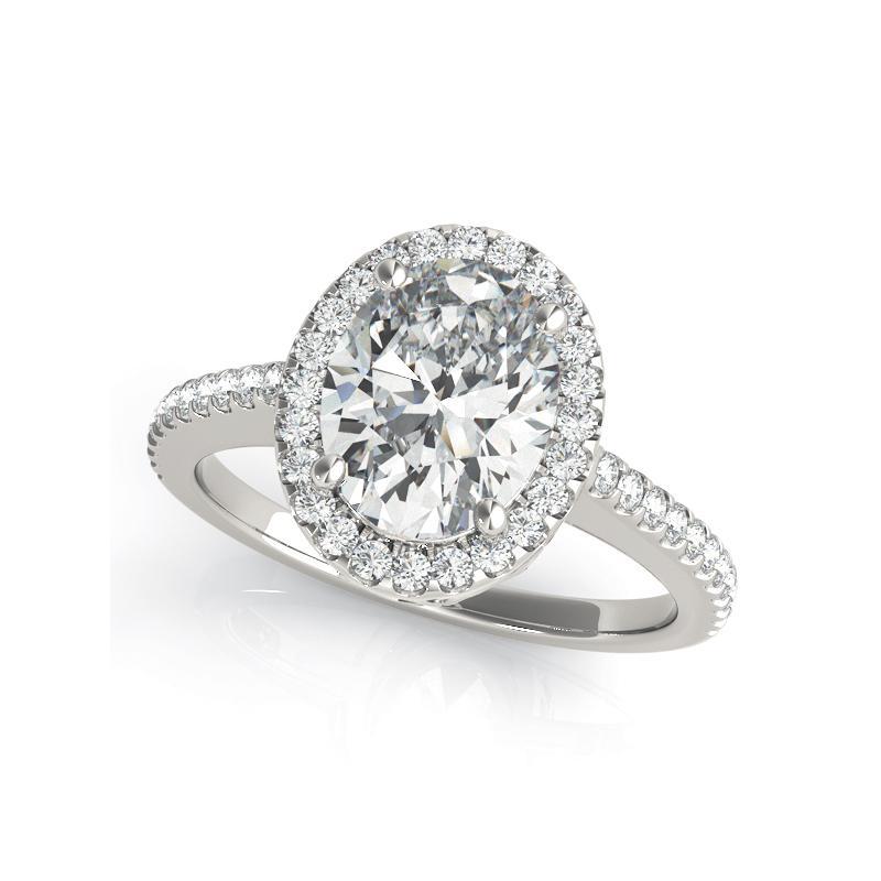 GIA Certified 1.51 Carat Oval Halo Filigree Basket 18K White Gold Diamond Ring In New Condition For Sale In New York, NY