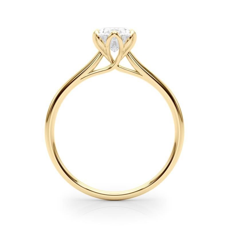 GIA zertifiziert 1,51 Karat Oval Solitär Tulip Rose Diamant Ring im Zustand „Neu“ in New York, NY