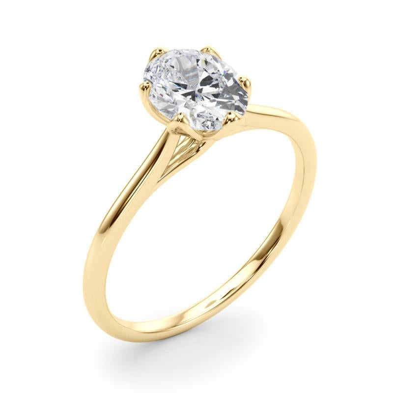 GIA zertifiziert 1,51 Karat Oval Solitär Tulip Rose Diamant Ring Damen