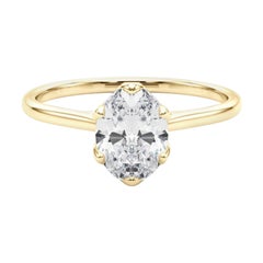 GIA zertifiziert 1,51 Karat Oval Solitär Tulip Rose Diamant Ring