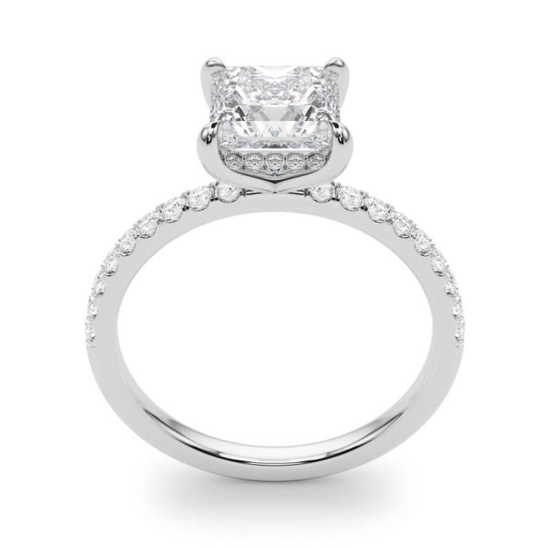 GIA-zertifiziert 1,51 Karat Pave versteckte Halo Prinzessinnenschliff Diamantring Damen im Angebot