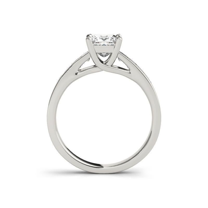 Bague en platine certifiée GIA de 1,51 carat de diamants princesses en serti cathédrale Neuf - En vente à New York, NY