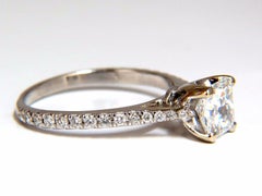 GIA Certified 1.51 Carat Princess Cut Diamond Ring Cathedral Prime D/VS