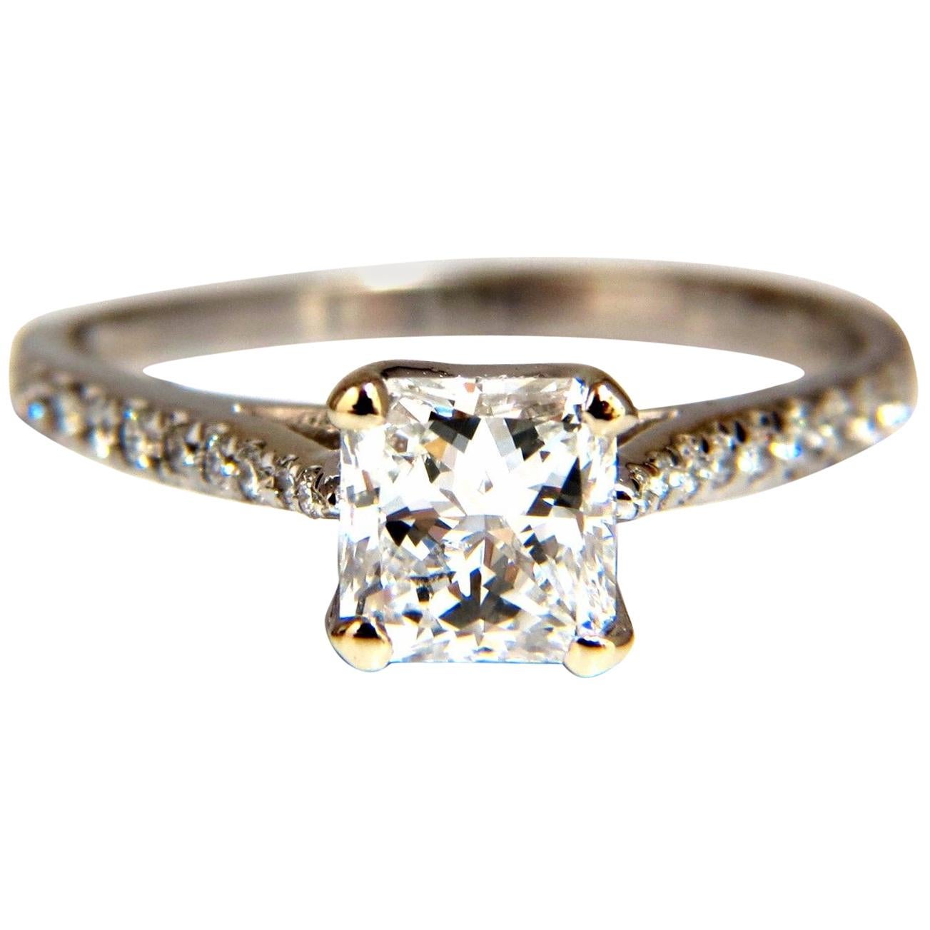 GIA Certified 1.51 Carat Princess Cut Diamond Ring Cathedral Prime D/VS