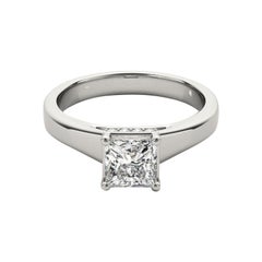Anello con diamante a traliccio nascosto a forma di principessa da 1,51 carati certificato GIA