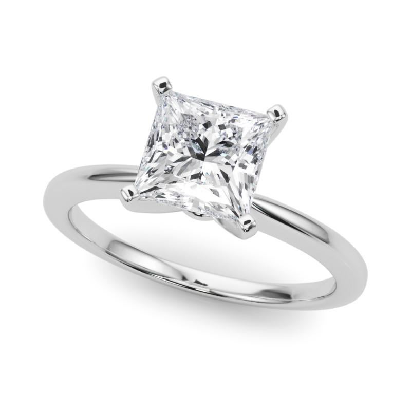 GIA zertifiziert 1,51 Karat Prinzessin Prong Set Solitär Platin Diamantring (Carréschliff) im Angebot