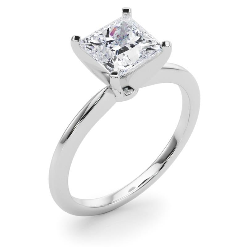 GIA zertifiziert 1,51 Karat Prinzessin Prong Set Solitär Platin Diamantring Damen im Angebot