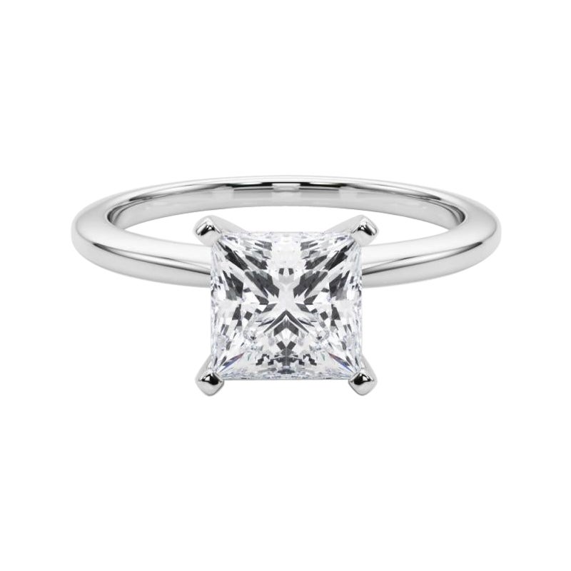 GIA zertifiziert 1,51 Karat Prinzessin Prong Set Solitär Platin Diamantring