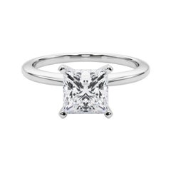 GIA zertifiziert 1,51 Karat Prinzessin Prong Set Solitär Platin Diamantring