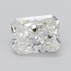 GIA Certified 1.51 Carat Radiant Diamond Bamboo Shank Diamond Ring
