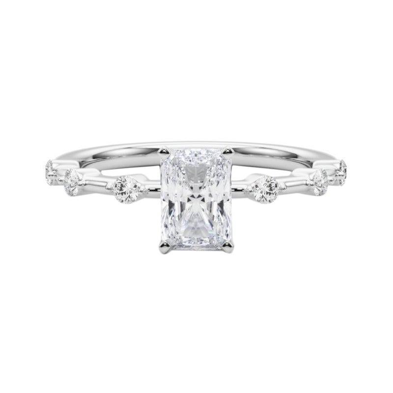 GIA zertifiziert 1.51 Karat Radiant Diamant Bambus Schaft Diamantring