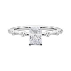 GIA zertifiziert 1.51 Karat Radiant Diamant Bambus Schaft Diamantring